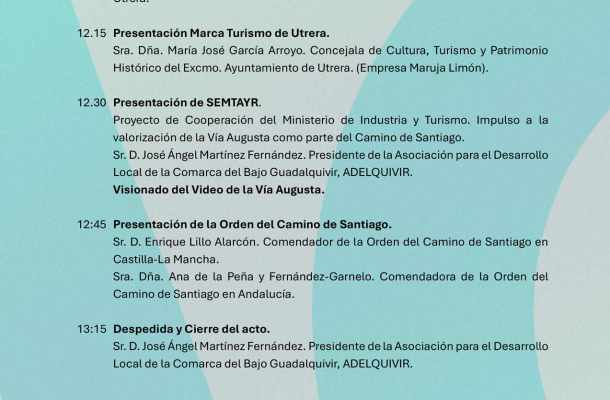 ADELQUIVIR presentará en Utrera el vídeo de la Vía Augusta enmarcado en el Proyecto de Cooperación SEMTAYR