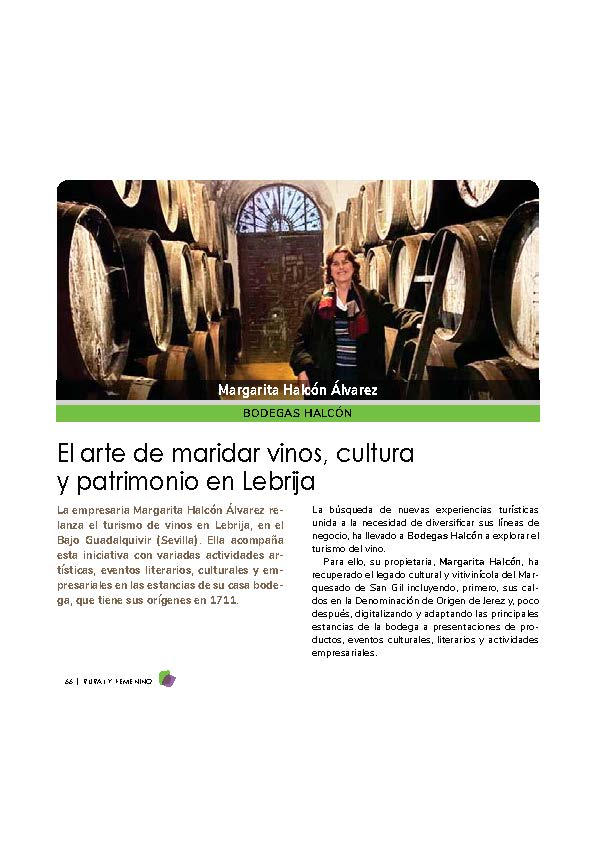 BODEGAS HALCÓN DE LEBRIJA, PROYECTO DE EMPRENDIMIENTO FEMENINO 3 RURAL Y EMPRENDEDORA ARA 2023 BODEGAS HALCON Pagina 1 adelquivir
