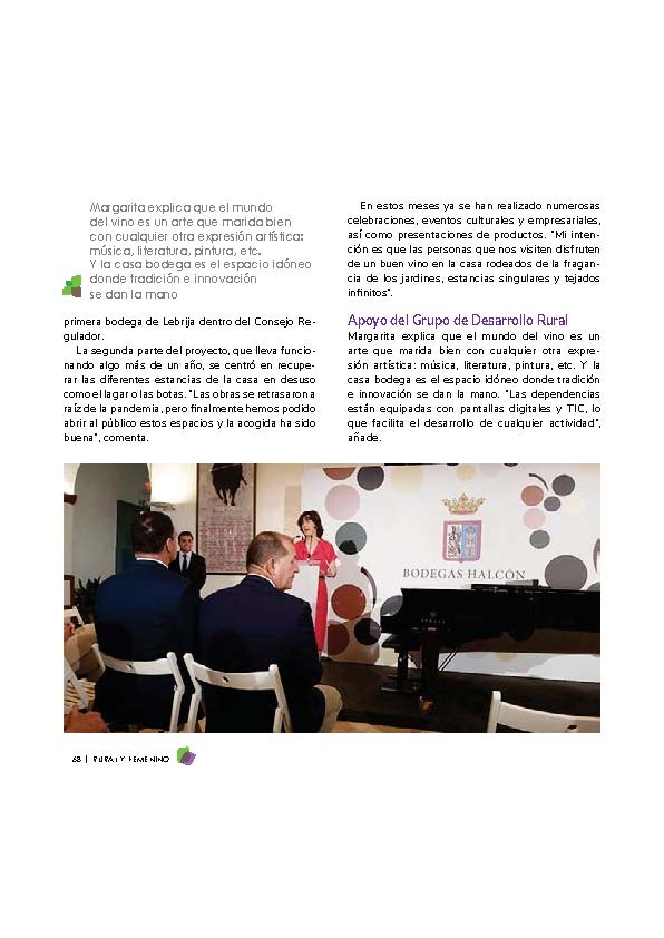 BODEGAS HALCÓN DE LEBRIJA, PROYECTO DE EMPRENDIMIENTO FEMENINO 5 RURAL Y EMPRENDEDORA ARA 2023 BODEGAS HALCON Pagina 3 adelquivir