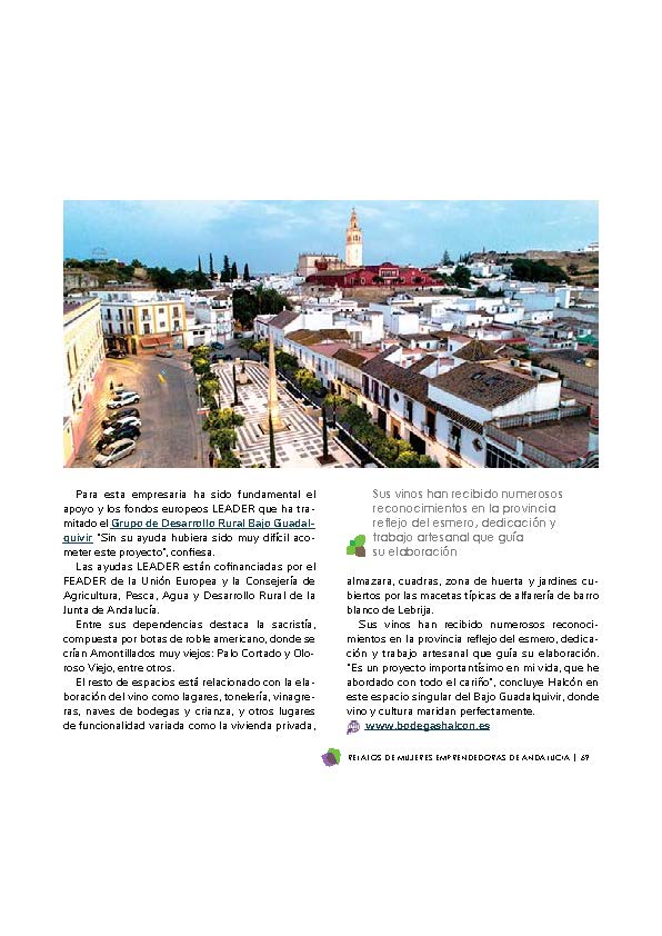 BODEGAS HALCÓN DE LEBRIJA, PROYECTO DE EMPRENDIMIENTO FEMENINO 6 RURAL Y EMPRENDEDORA ARA 2023 BODEGAS HALCON Pagina 4 adelquivir